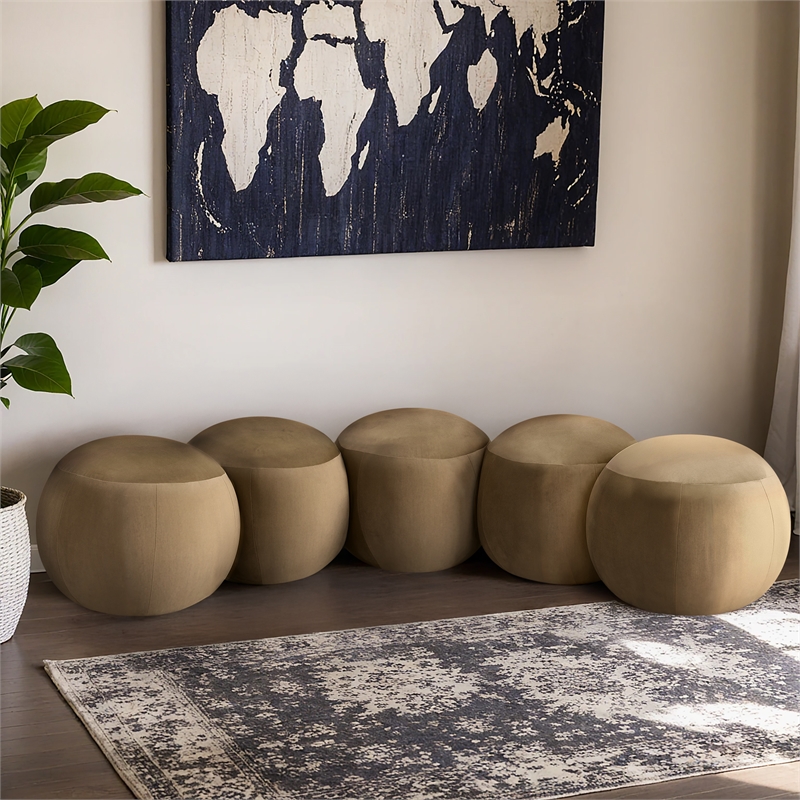 Meridian Furniture Apollo Camel Velvet Bench