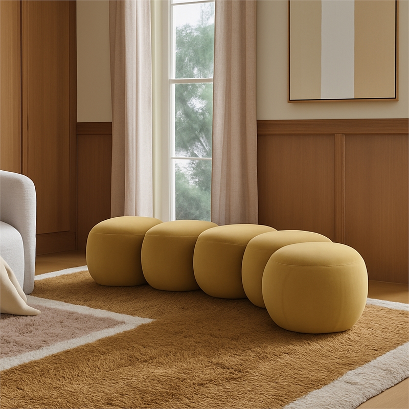 Meridian Furniture Apollo Camel Velvet Bench