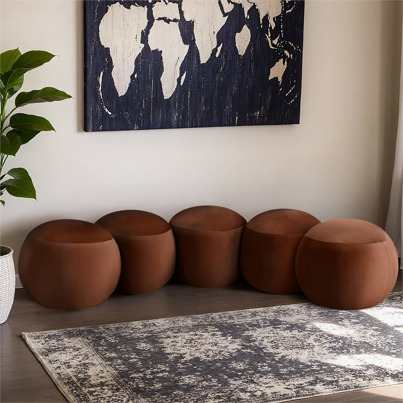 Meridian Furniture Apollo Cognac Velvet Bench