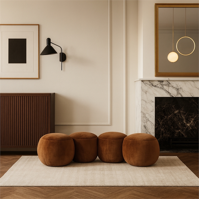 Meridian Furniture Apollo Saddle Velvet Bench