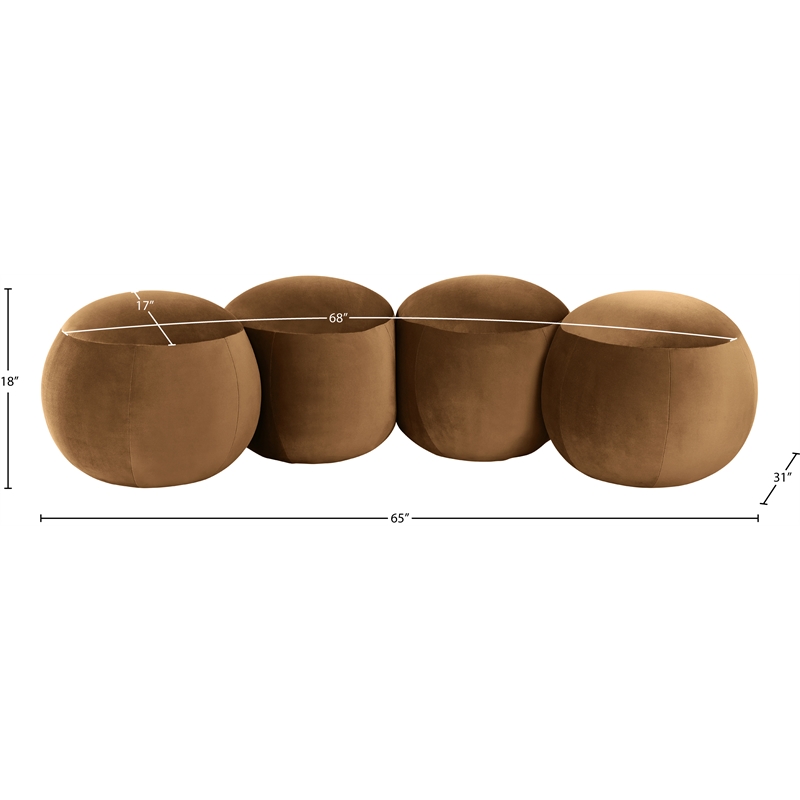 Meridian Furniture Apollo Saddle Velvet Bench
