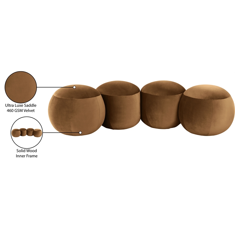 Meridian Furniture Apollo Saddle Velvet Bench