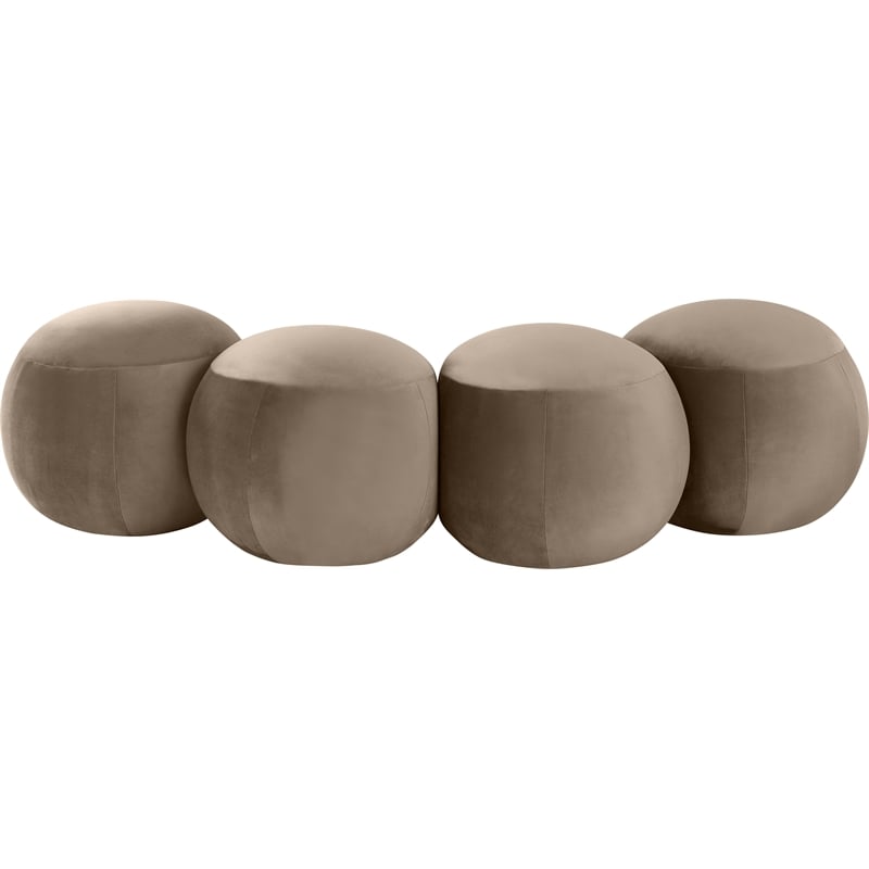 Meridian Furniture Apollo Taupe Velvet Bench