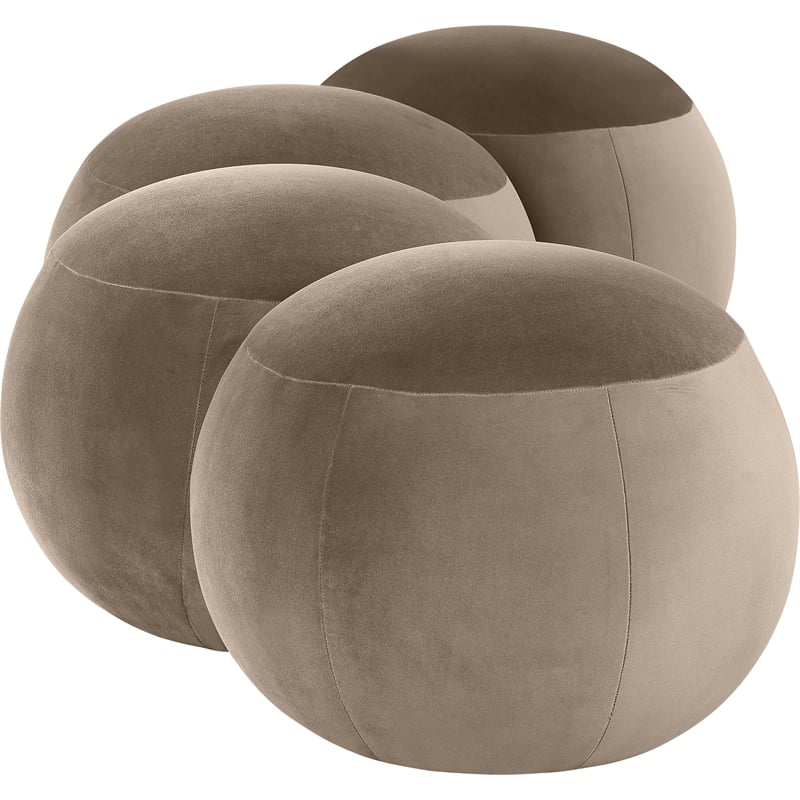 Meridian Furniture Apollo Taupe Velvet Bench