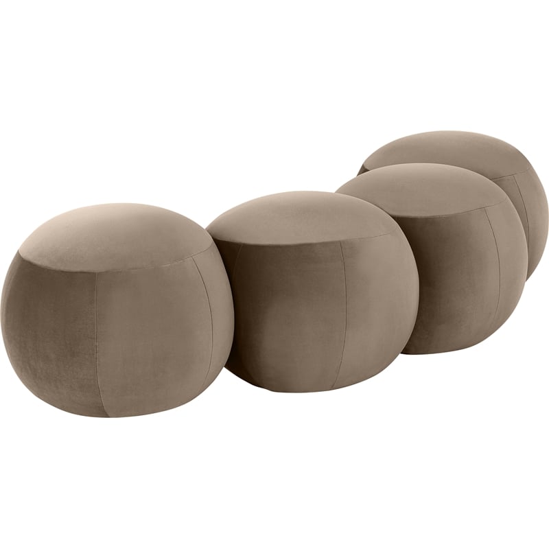 Meridian Furniture Apollo Taupe Velvet Bench