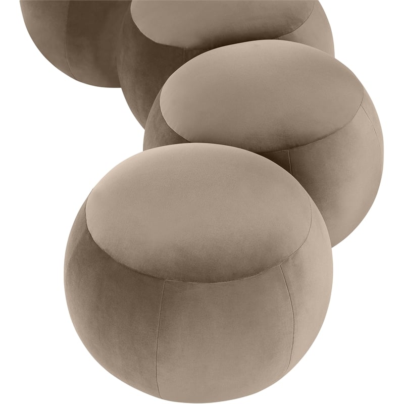 Meridian Furniture Apollo Taupe Velvet Bench