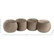 Meridian Furniture Apollo Taupe Velvet Bench