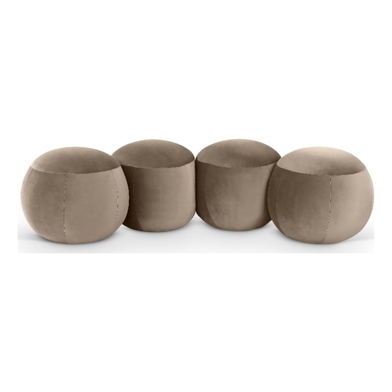 Meridian Furniture Apollo Taupe Velvet Bench
