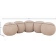 Meridian Furniture Apollo Beige Boucle Fabric Bench