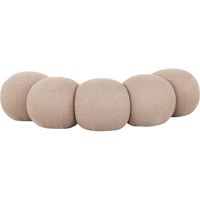 Meridian Furniture Apollo Beige Boucle Fabric Bench