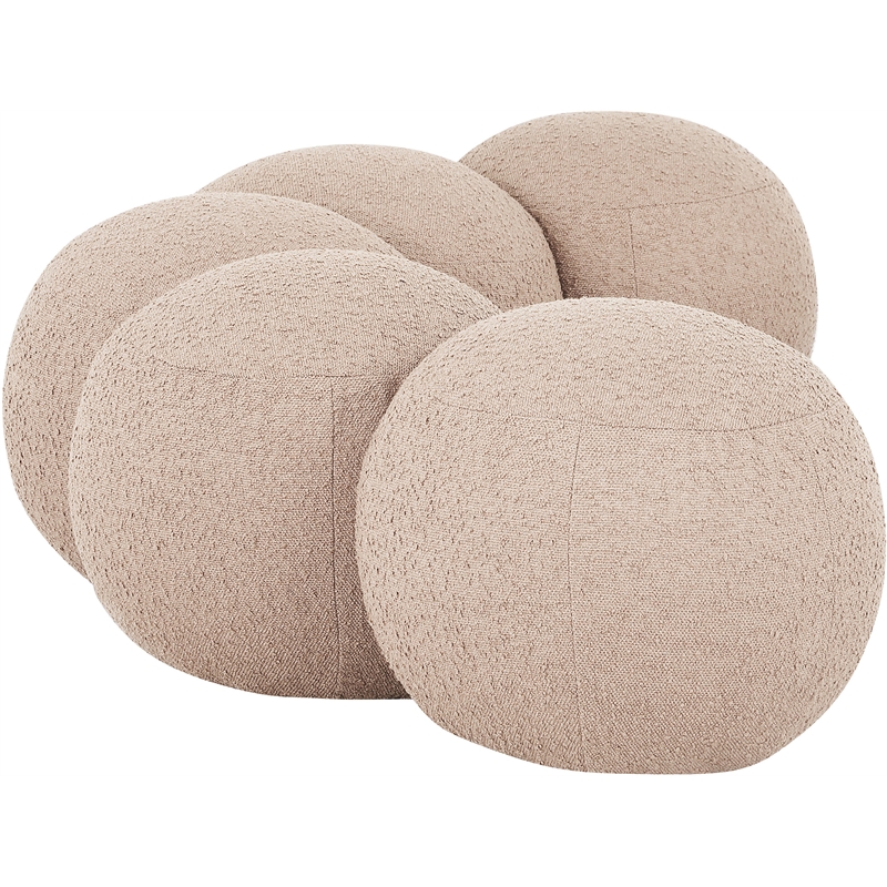Meridian Furniture Apollo Beige Boucle Fabric Bench