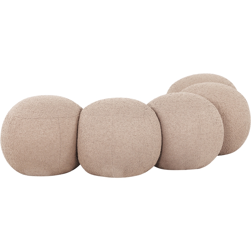 Meridian Furniture Apollo Beige Boucle Fabric Bench
