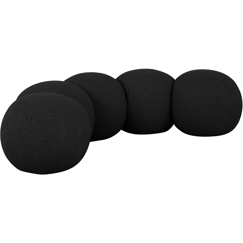 Meridian Furniture Apollo Black Boucle Fabric Bench