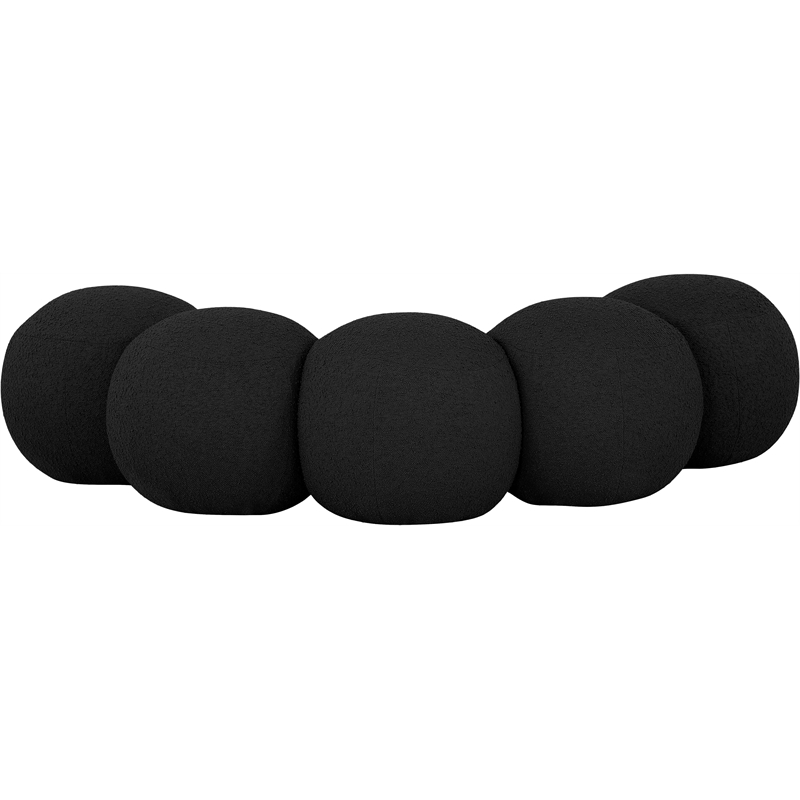 Meridian Furniture Apollo Black Boucle Fabric Bench