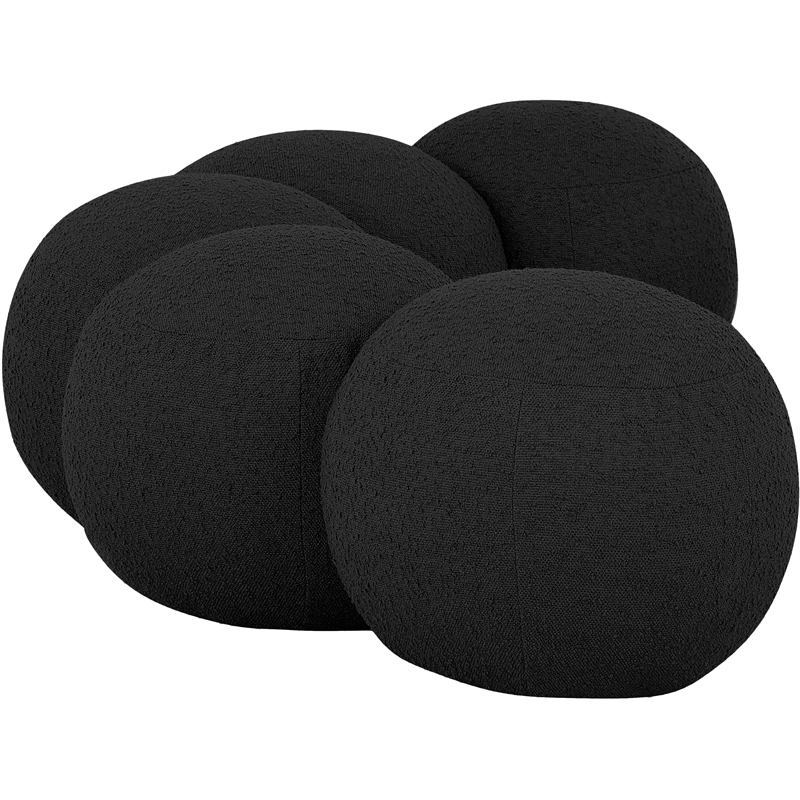 Meridian Furniture Apollo Black Boucle Fabric Bench