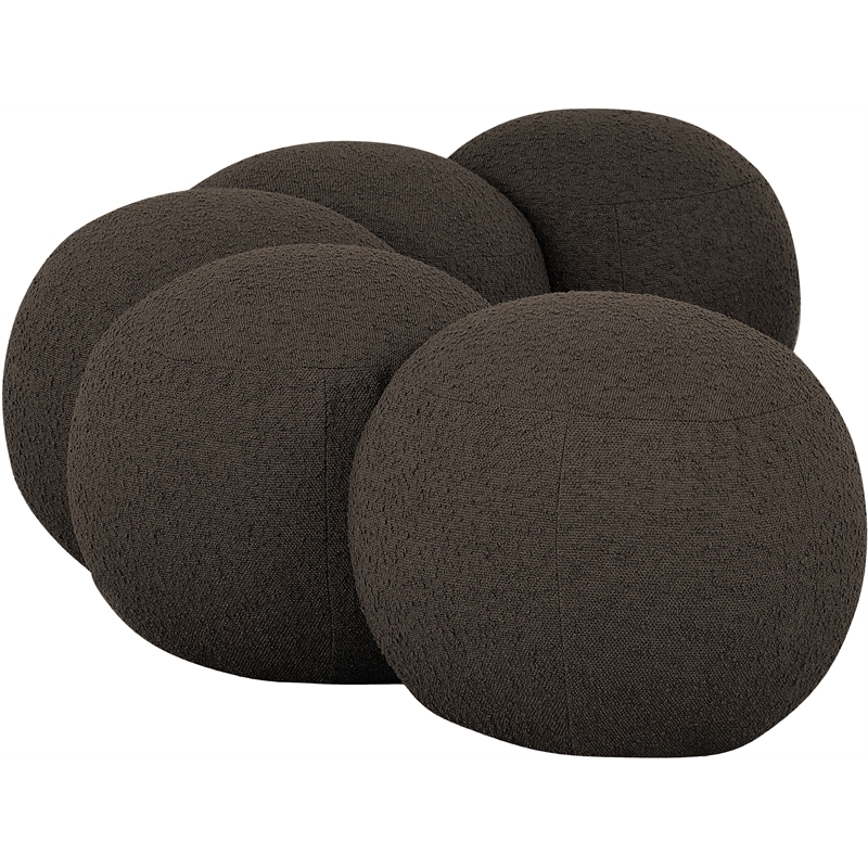 Meridian Furniture Apollo Brown Boucle Fabric Bench