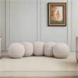 Meridian Furniture Apollo Cream Boucle Fabric Bench
