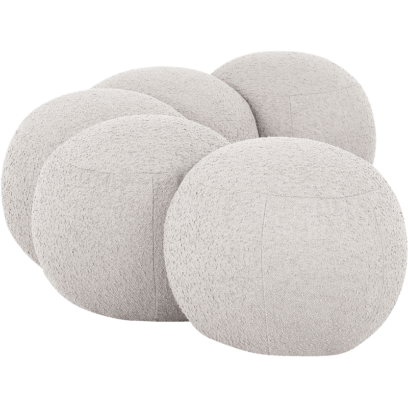 Meridian Furniture Apollo Cream Boucle Fabric Bench