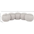 Meridian Furniture Apollo Cream Boucle Fabric Bench