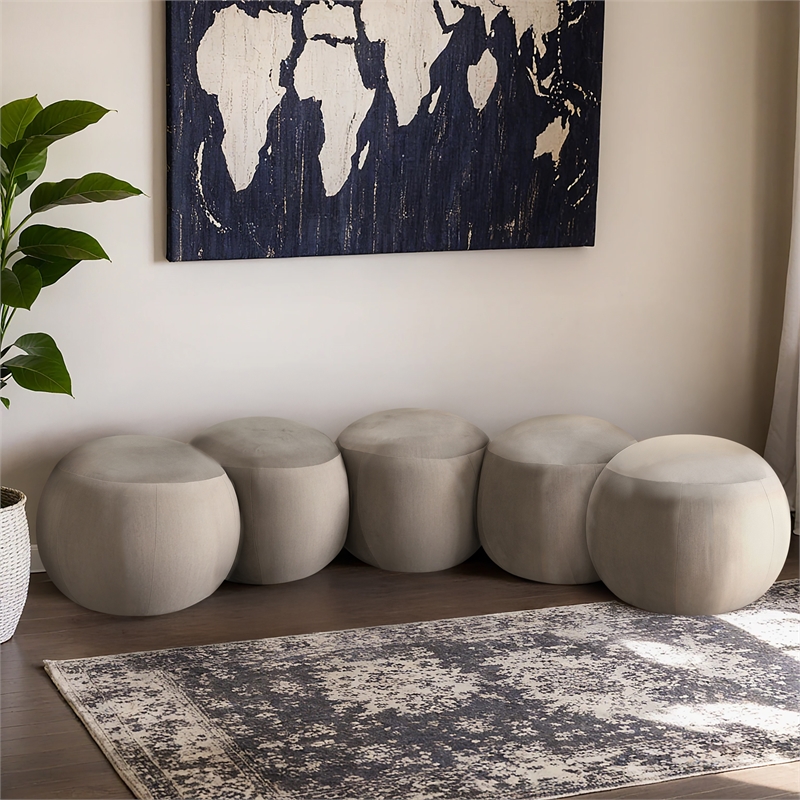 Meridian Furniture Apollo Cream Velvet Bench