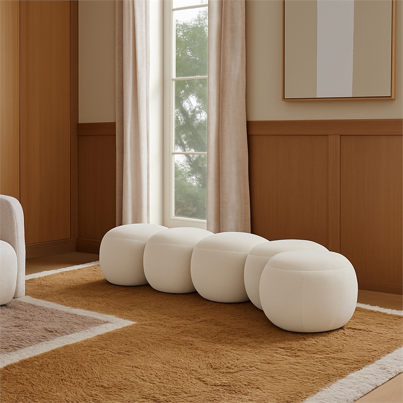Meridian Furniture Apollo Cream Velvet Bench
