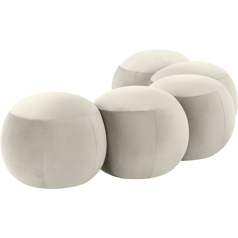 Meridian Furniture Apollo Cream Velvet Bench