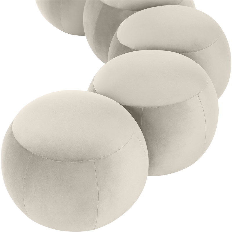 Meridian Furniture Apollo Cream Velvet Bench
