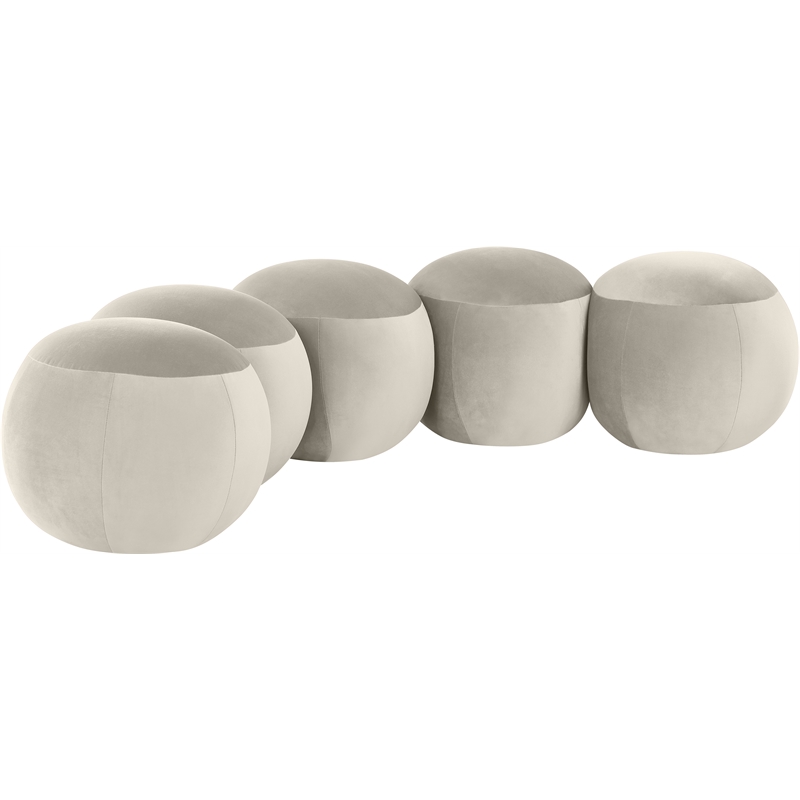 Meridian Furniture Apollo Cream Velvet Bench