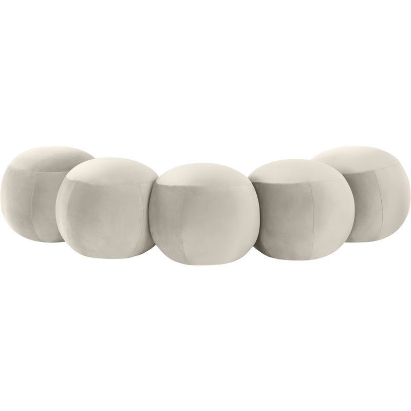 Meridian Furniture Apollo Cream Velvet Bench