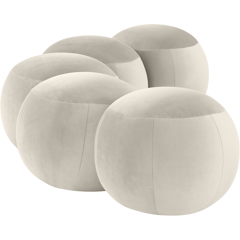 Meridian Furniture Apollo Cream Velvet Bench