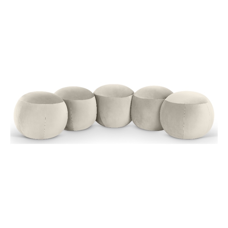 Meridian Furniture Apollo Cream Velvet Bench