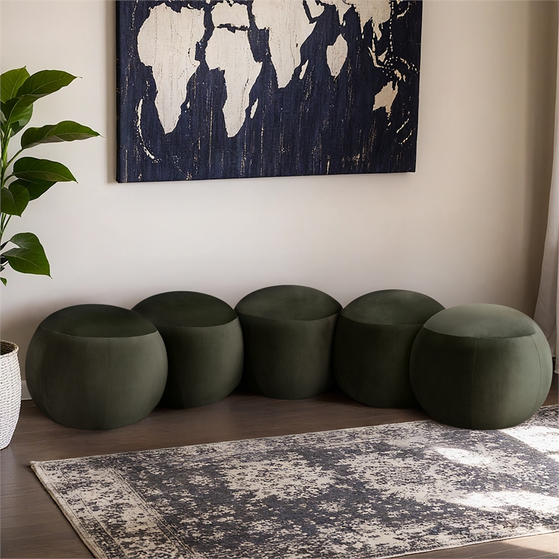 Meridian Furniture Apollo Green Velvet Bench