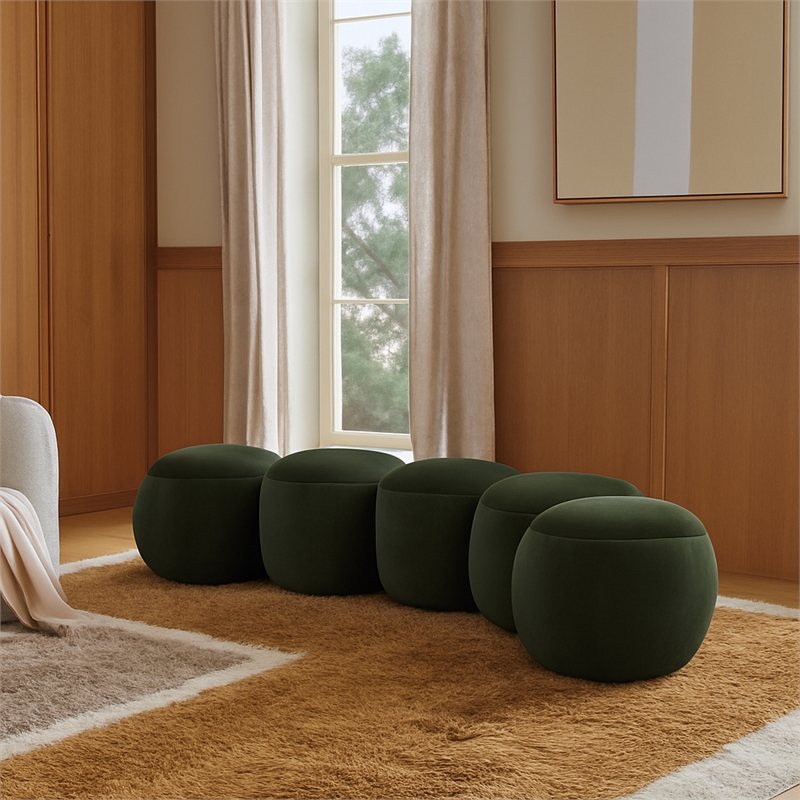 Meridian Furniture Apollo Green Velvet Bench