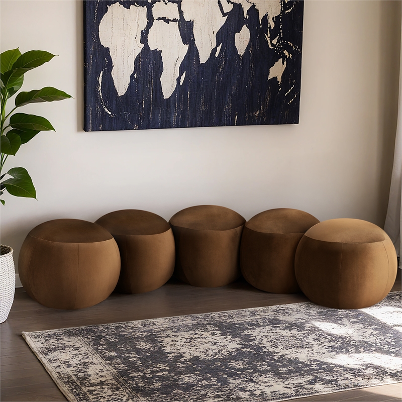 Meridian Furniture Apollo Saddle Velvet Bench