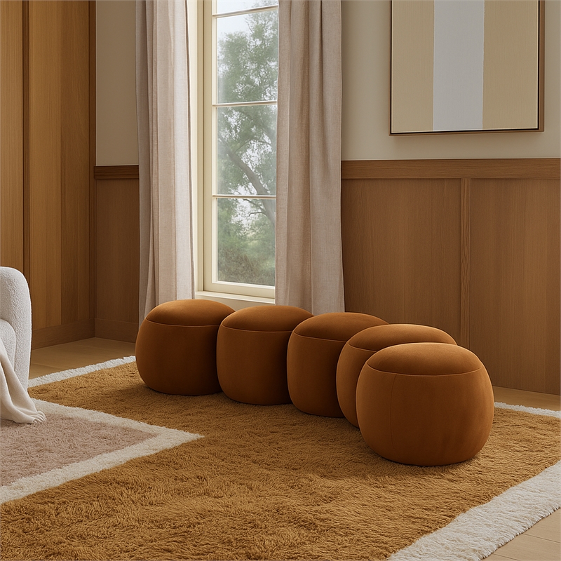 Meridian Furniture Apollo Saddle Velvet Bench
