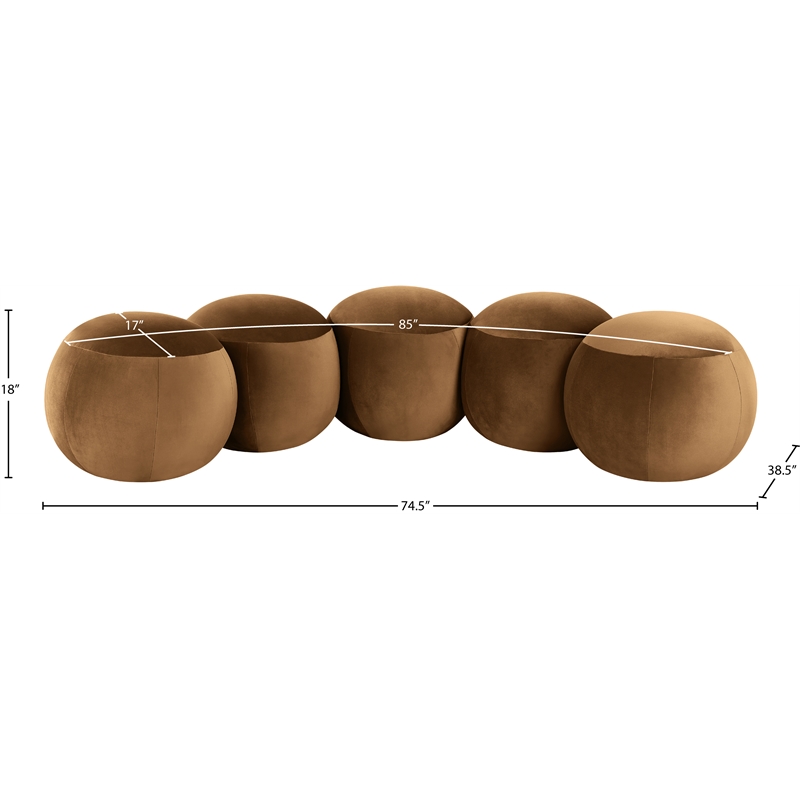 Meridian Furniture Apollo Saddle Velvet Bench