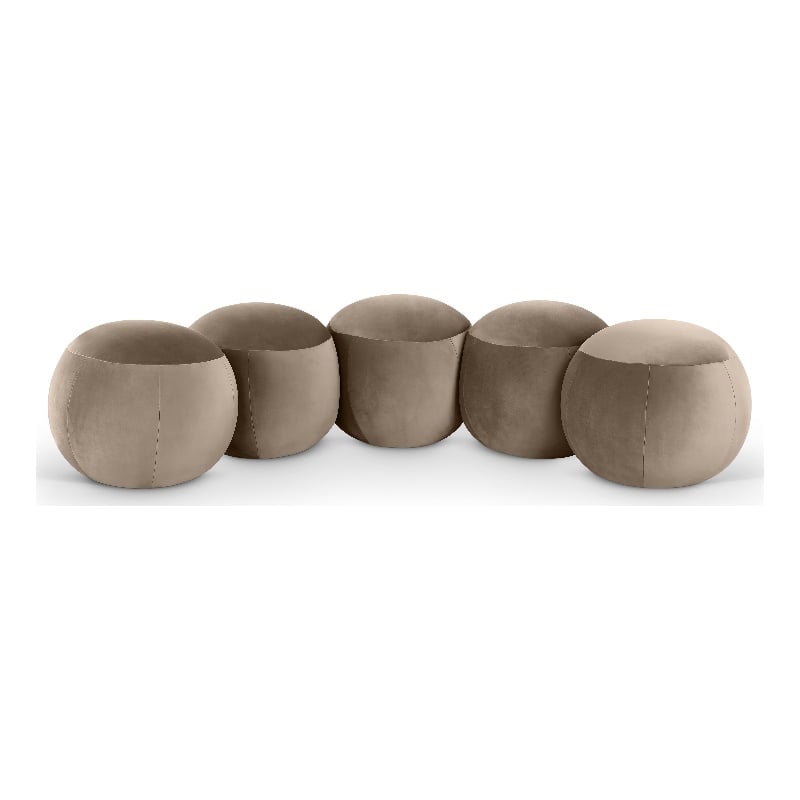 Meridian Furniture Apollo Taupe Velvet Bench