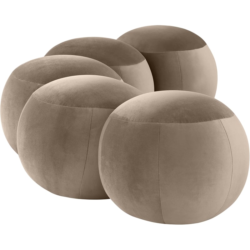 Meridian Furniture Apollo Taupe Velvet Bench