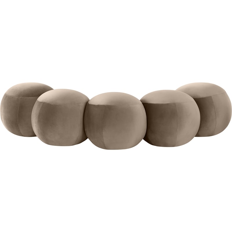 Meridian Furniture Apollo Taupe Velvet Bench