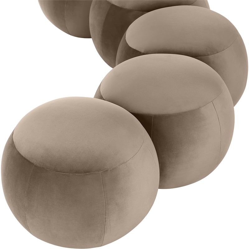 Meridian Furniture Apollo Taupe Velvet Bench