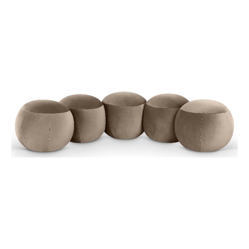 Meridian Furniture Apollo Taupe Velvet Bench