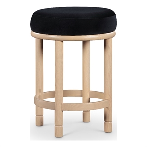 Meridian Furniture Monette Black Velvet Counter Stool