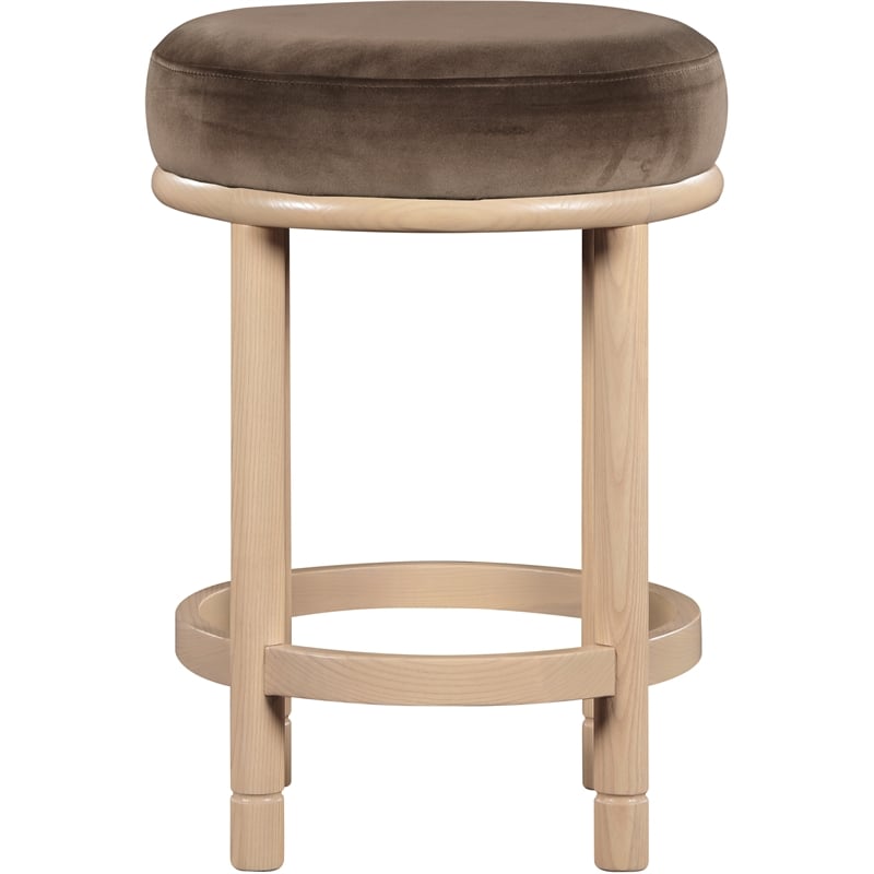 Meridian Furniture Monette Brown Velvet Counter Stool