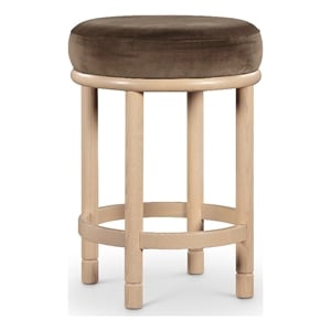 Meridian Furniture Monette Brown Velvet Counter Stool