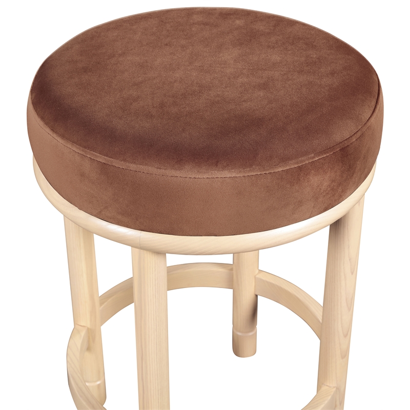 Meridian Furniture Monette Cognac Velvet Counter Stool