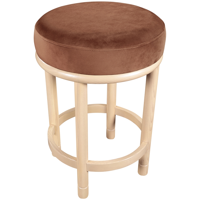 Meridian Furniture Monette Cognac Velvet Counter Stool