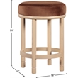 Meridian Furniture Monette Cognac Velvet Counter Stool