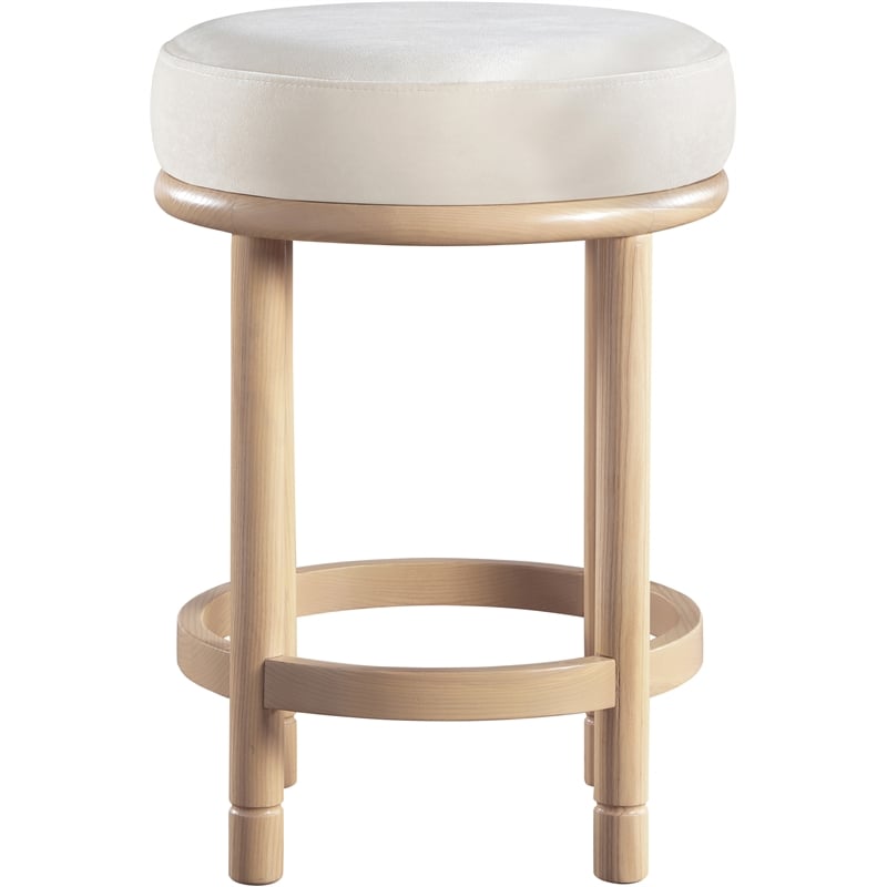 Meridian Furniture Monette Cream Velvet Counter Stool