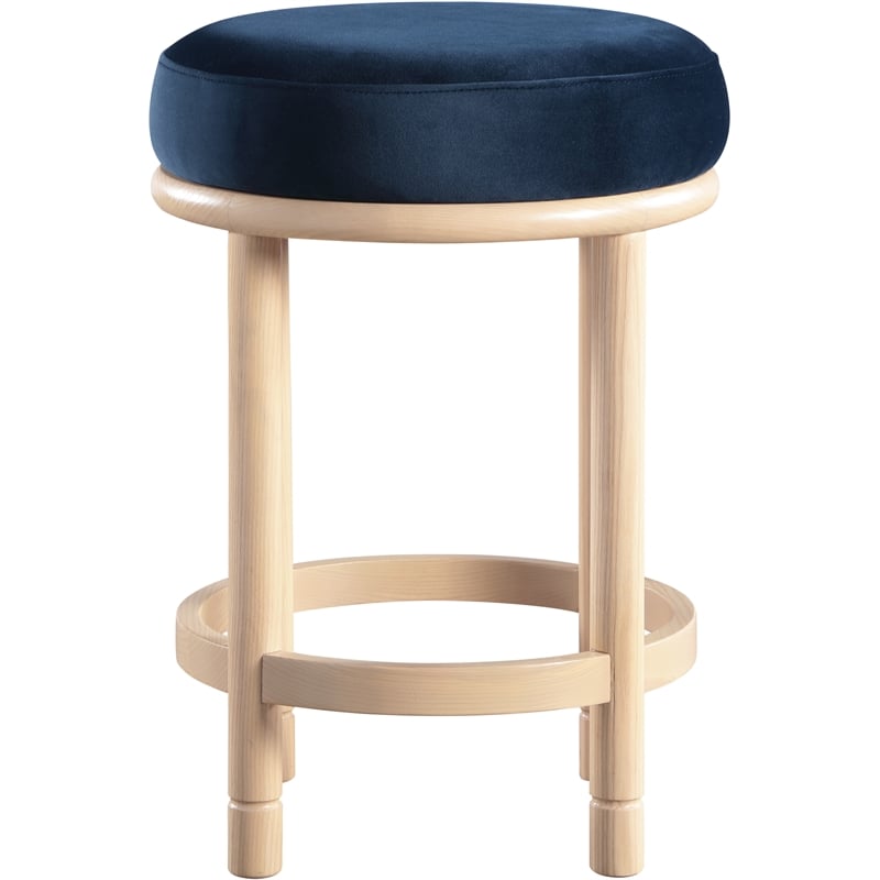 Meridian Furniture Monette Navy Velvet Counter Stool