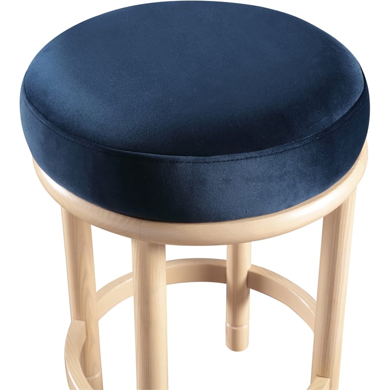 Meridian Furniture Monette Navy Velvet Counter Stool